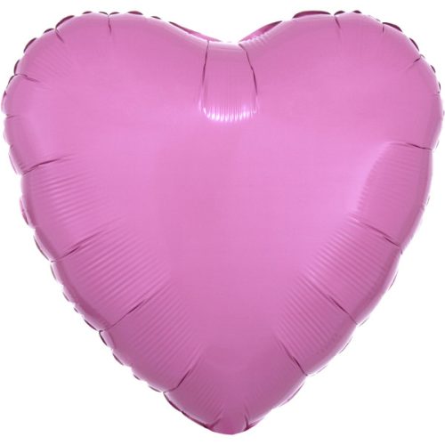 Metallic pink Inimă balon folie 43 cm