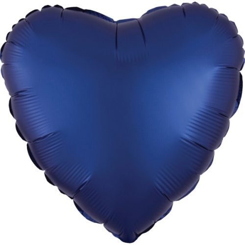 Silk Navy Blue Inimă balon folie 43 cm