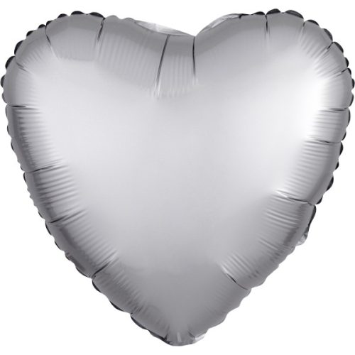Silk Silver Inimă balon folie 43 cm