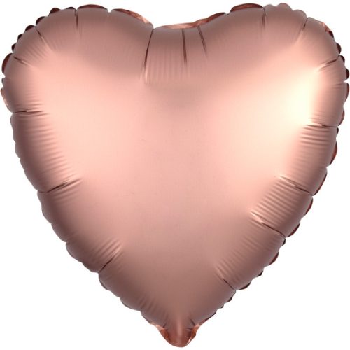 Silk Rose Copper Inimă balon folie 43 cm