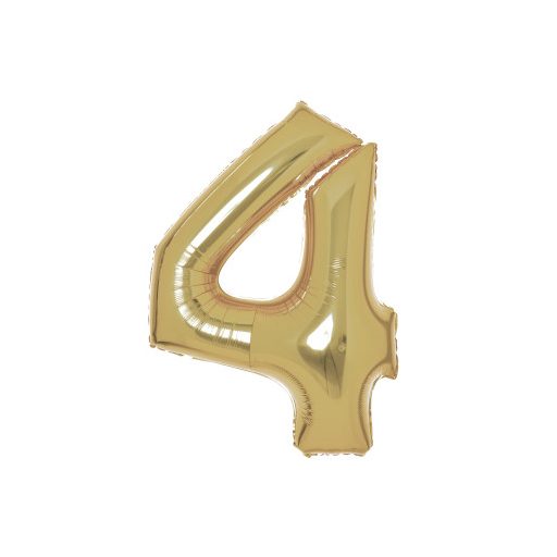 Numere White Gold Balon din folie cu numărul 4 auriu 93 cm