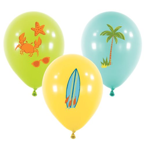 Vară Surf Party balon, balon 6 bucăți 11 inch (22,8 cm)