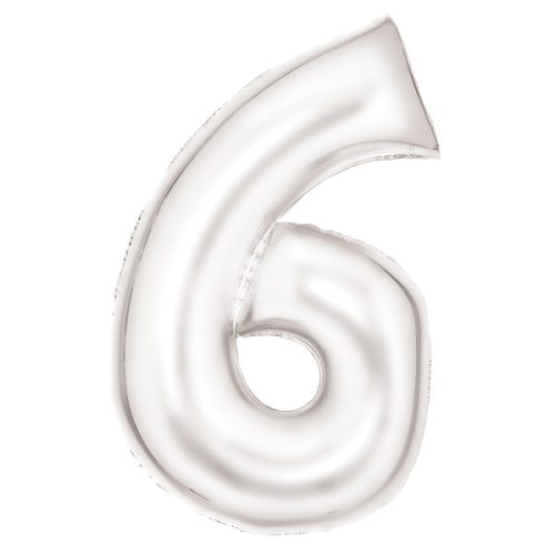 Numere Lustre White, Albul Numărul 6 Balon din folie 86 cm