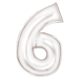 Numere Lustre White, Albul Numărul 6 Balon din folie 86 cm