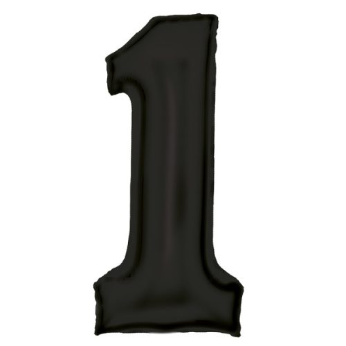 Lustre Black, Negru Balon folie cifra 1 86 cm