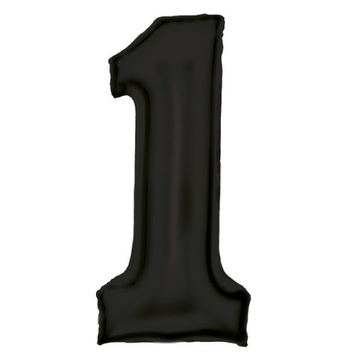Numere Lustre Black, Balon de folie Negru Nr. 1 86 cm