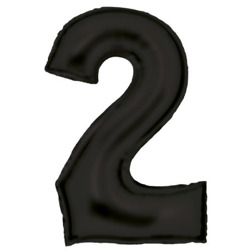 Lustre black, Negru Balon folie cifra 2 86 cm