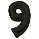 Numere Lustre Black, Balon din folie cu numărul 9 negru 86 cm