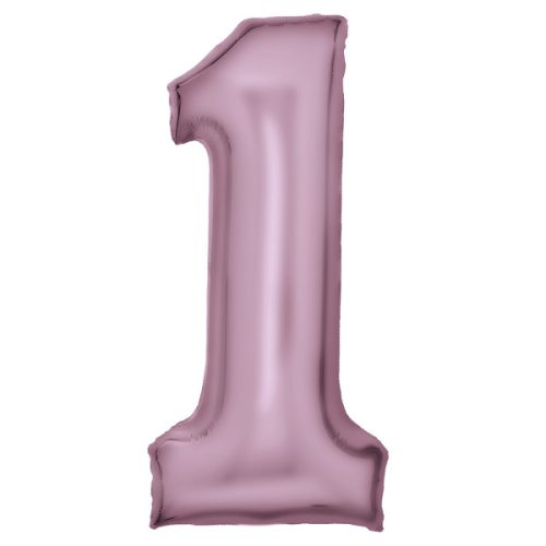 Lustre Pastel Pink, Pink Balon folie cifra 1 86 cm
