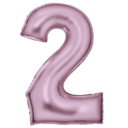 Lustre Pastel Pink, Pink Balon folie cifra 2 86 cm