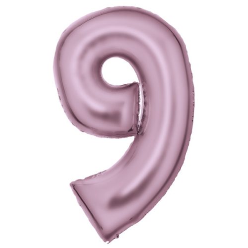 Lustre Pastel Pink, Pink Balon folie cifra 9 86 cm