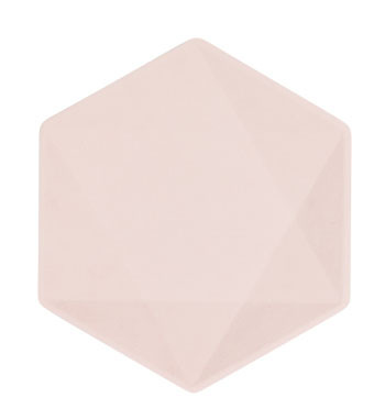 Roz Vert Decor hexagonal farfurie plată 6 bucăți 15,8 cm