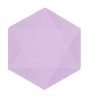 Violet Vert Decor hexagonal farfurie plată 6 bucăți 15,8 cm