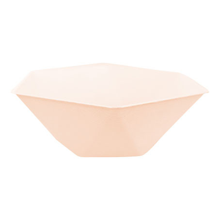 Colorat Vert Decor Farfurie adâncă hexagonală de piersici set de 6, 15,8 cm