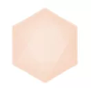 Colorat Vert Decor Farfurie adâncă hexagonală de piersici set de 6, 15,8 cm