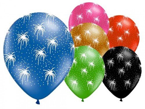 Focuri de artificii Fireworks balon, balon 6 bucăți 11 inch (27,5 cm)