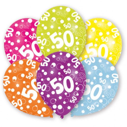 Happy Birthday 50 Colorful balon, balon 6 bucăți 11 inch (27,5 cm)