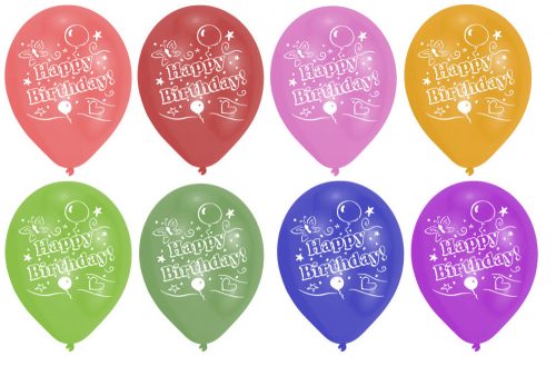 Happy Birthday Ribbon balon, balon 8 bucăți 10 inch (25,4 cm)