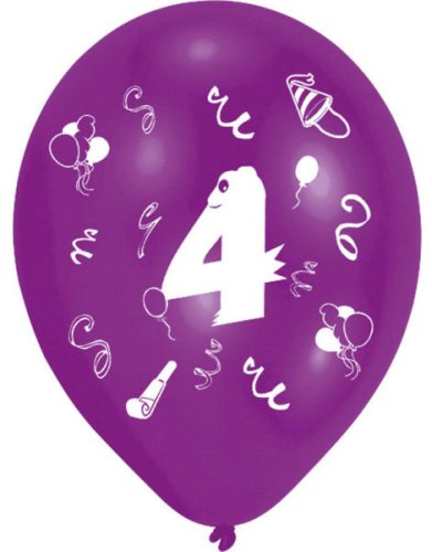 Happy Birthday 4 Ribbon balon, balon 8 bucăți 10 inch (25,4cm)
