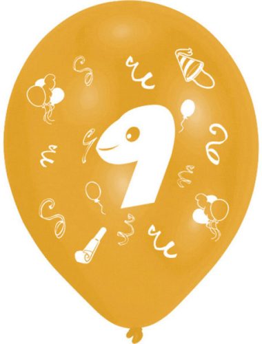 Happy Birthday 9 Ribbon balon, balon 8 bucăți 10 inch (25,4 cm)