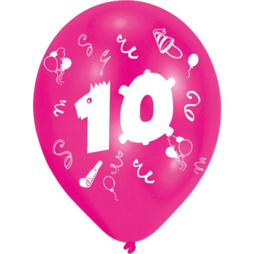 Happy Birthday 10 Ribbon balon, balon 8 bucăți 10 inch (25,4 cm)