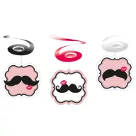Bufniță Mustache, set de decorațiuni panglici (6 buc)