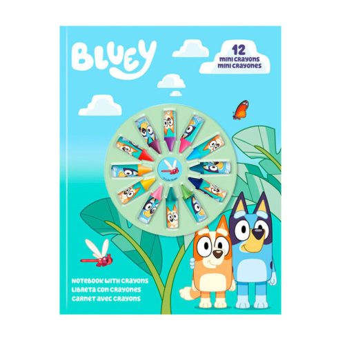 Bluey caiet + set mini creioane colorate