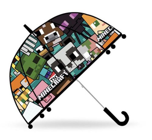 Minecraft umbrelă semi-automată transparentă pentru copii Ø70 cm