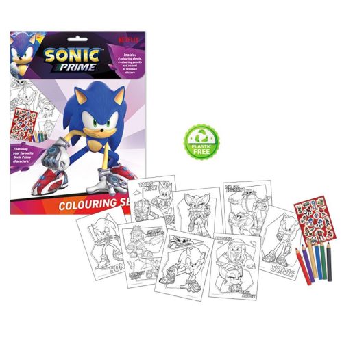 Sonic the hedgehog Prime carte de colorat + set de autocolante