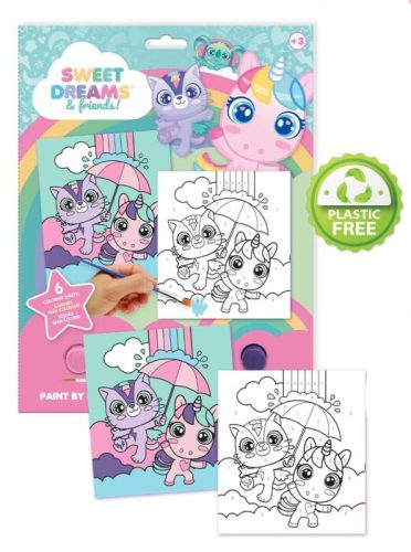 Unicorn dreams carte de colorat cu cifre cu kit de vopsit