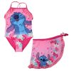 Disney Lilo și Stitch Pink set costum de baie și sarong pentru copii 3-8 ani