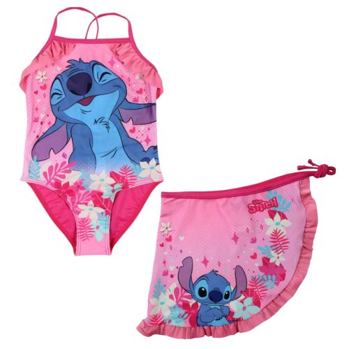 Disney Lilo și Stitch Pink set costum de baie și sarong pentru copii 3-8 ani