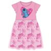 Disney Lilo și Stitch Pink Leaf rochie de vară pentru copii 2-6 ani