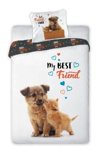 Pisică, Câine Friends Lenjerie de pat 140×200cm, 70×90 cm