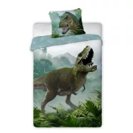 Dinozaur Set de lenjerie T-Rex Forest 140×200cm, 70×90 cm