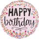 La mulți ani Pink Confetti Mini balon din folie Happy Birthday 19 cm (WP)