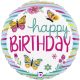 La mulți ani Butterflies Happy Birthday mini balon din folie 19 cm (WP)