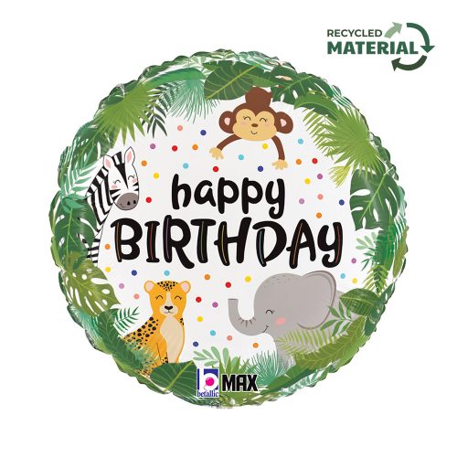La mulți ani Jungle Balon din folie Happy Birthday 46 cm