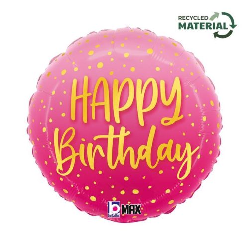 La mulți ani Pink Balon folie Happy Birthday 46 cm