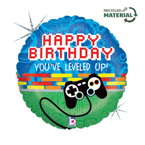 La mulți ani Controller Holo Happy Birthday balon folie 46 cm