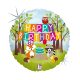 La mulți ani Woodland Holo Balon din folie Happy Birthday 46 cm