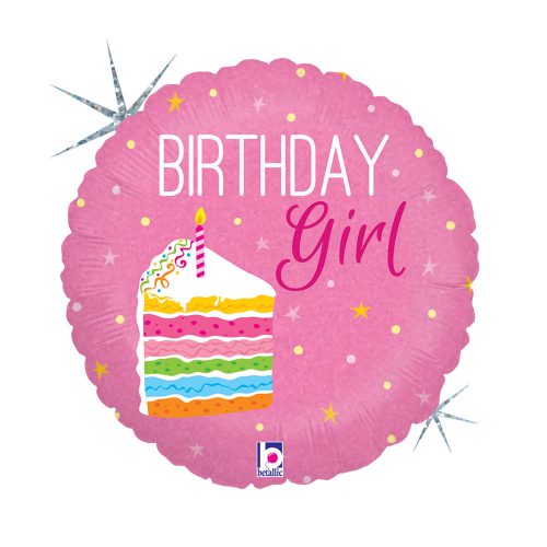 La mulți ani Cake Girl Holo Balon folie „La Mulți Ani” 46 cm