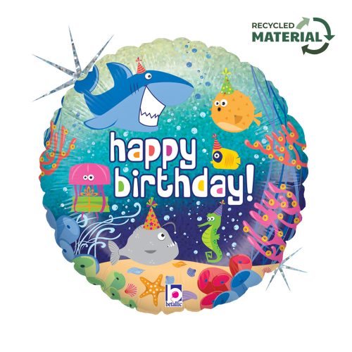 La mulți ani Ocean Holo Balon din folie Happy Birthday 46 cm