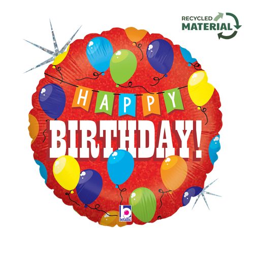 La mulți ani Party Holo Balon folie Happy Birthday 46 cm