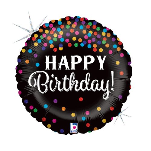 La mulți ani Glitter Confetti Balon din folie Happy Birthday 46 cm