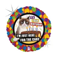 La mulți ani Cake Holo Balon folie Grumpy Cat 46 cm