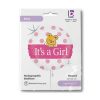 Prima zi de naștere Bear Holo Balon folie Baby Girl 46 cm
