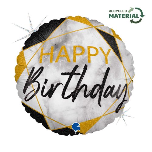 La mulți ani Glitter Marble Balon din folie Happy Birthday 46 cm