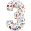Bluey Friends Balon folie cifra 3 66 cm