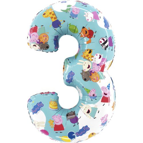 Purcelușa Peppa Blue Balon folie numărul 3, 66 cm